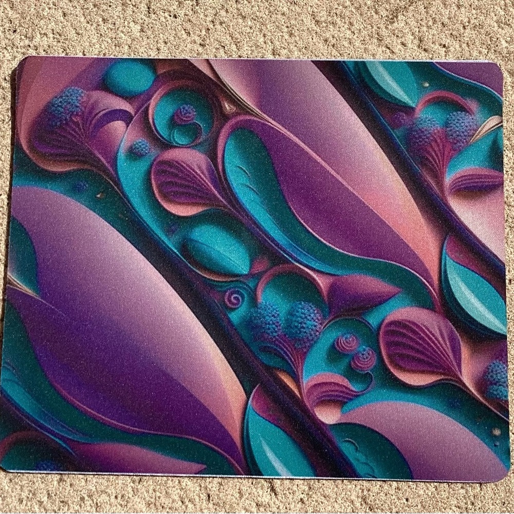 Abstract Purple and Teal colored mouse pad